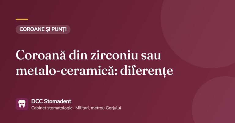 Coroană din zirconiu sau metalo-ceramică: diferențe – DCC Stomadent