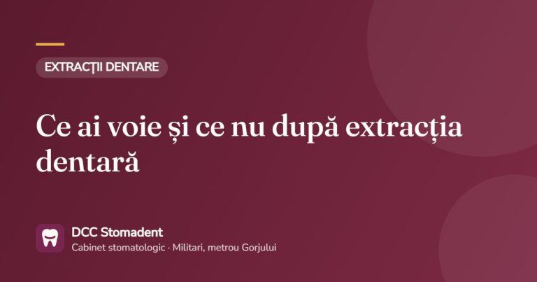 Ce ai voie și ce nu după extracția dentară – DCC Stomadent