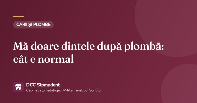 Mă doare dintele după plombă: cât e normal – DCC Stomadent